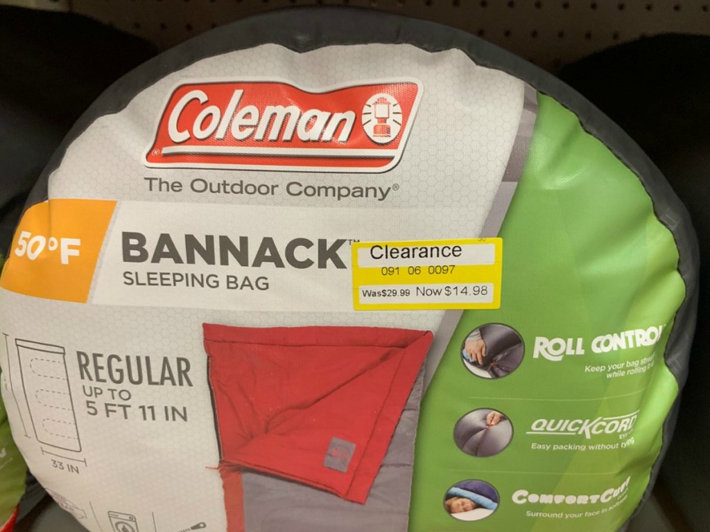 Brand New Coleman Bannack Sleeping Bag 50 Degrees 33"W X 75"L